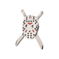 Titanium-Threadless Enamel Friday The 13th Jason Mask with Crossed Machete Tops