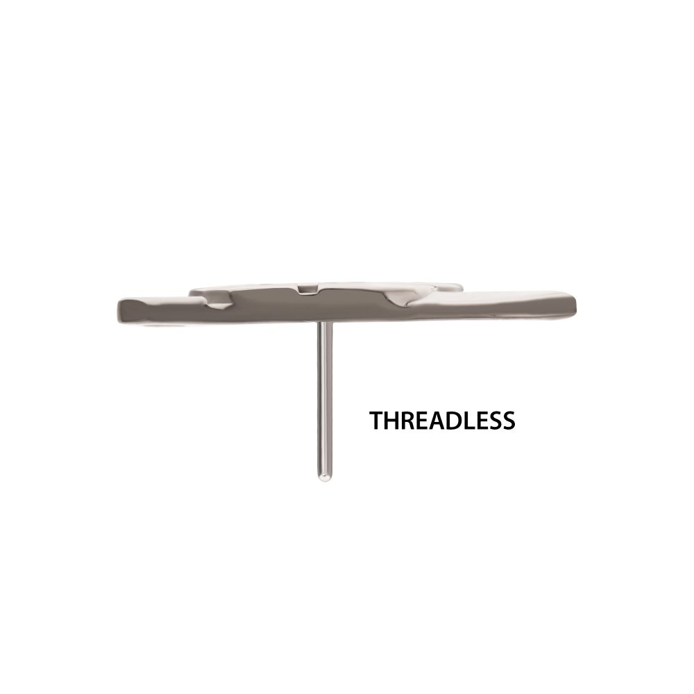 Titanium-Threadless Enamel Friday The 13th Jason Mask with Crossed Machete Tops