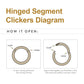 Titanium Seven Heart-Cut Gem Front Facing Hinged Segment Clicker