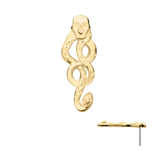 14Kt Gold Harry Potter Dark Mark Symbol Threadless Top