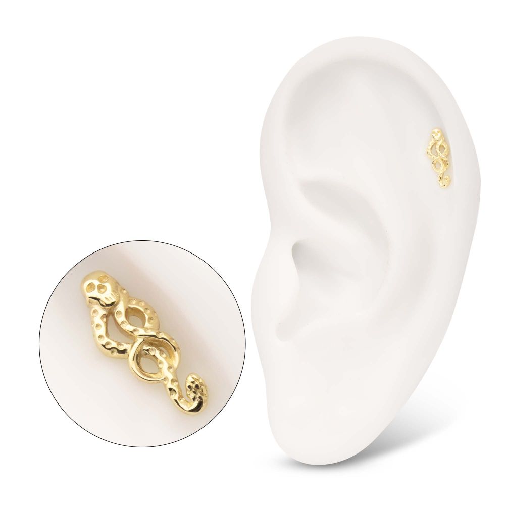 14Kt Gold Harry Potter Dark Mark Symbol Threadless Top