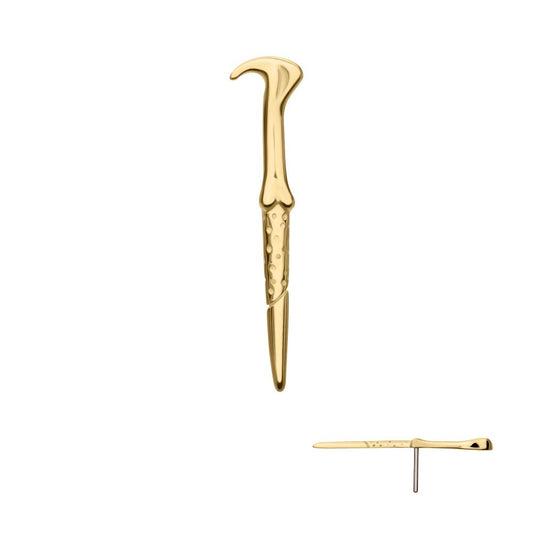 14Kt Gold Harry Potter Lord Voldemort Wand Threadless Top