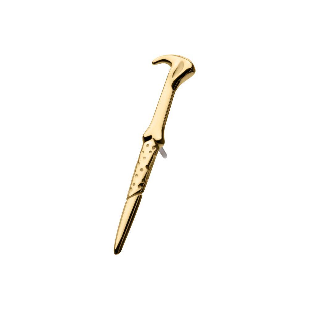 14Kt Gold Harry Potter Lord Voldemort Wand Threadless Top