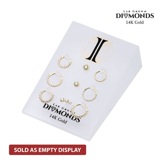 9 Hole Frosted Matte Finish Acrylic Display for 14Kt Gold Lab-Grown Diamonds