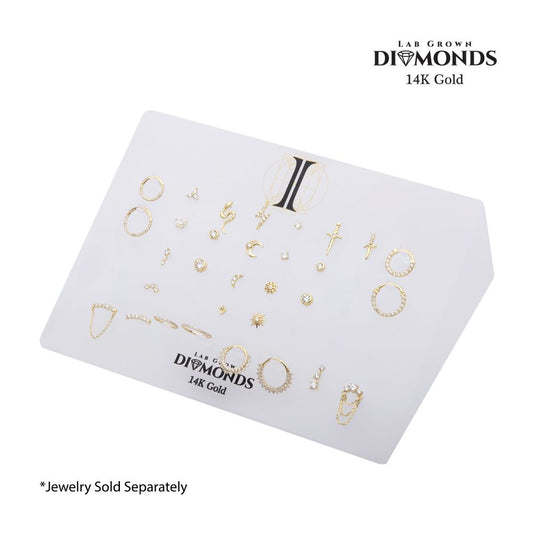 40 Hole Frosted Matte Finish Acrylic Landscape Display for 14Kt Gold Lab-Grown Diamonds