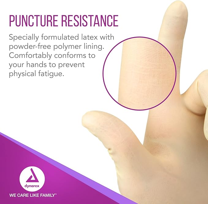 Dynarex Safetouch Sterile Latex Surgical Gloves, Powder-Free