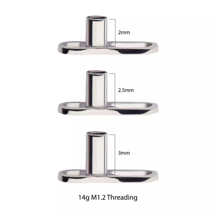 Titanium Internally Threaded Microdermal V2 Anchor Base with 14g Threading