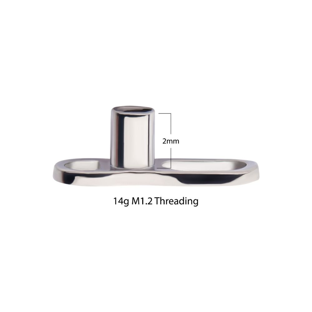 Titanium-Internally Threaded Microdermal V2 Anchor Base with 14g Threading