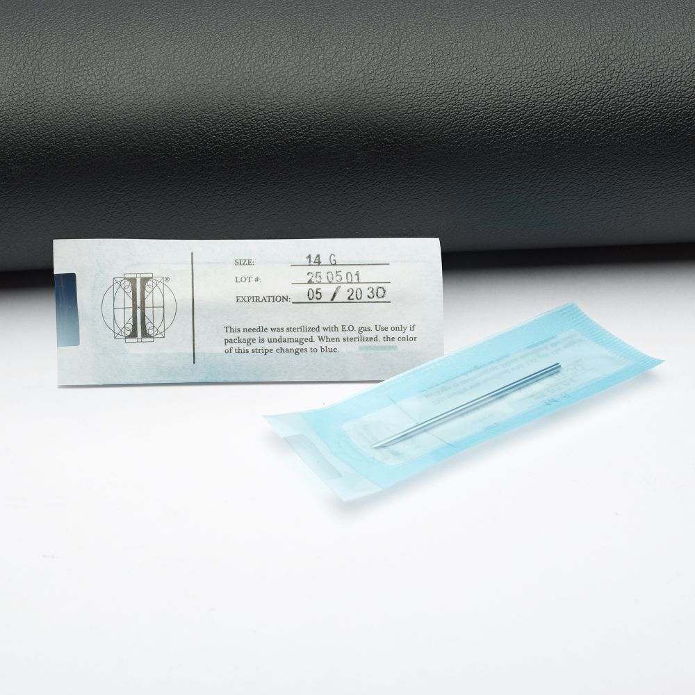 Tri-Beveled Ultra-Sharp Tips Biomedical-Grade Silicone Coated Piercing Needles (100 needles per box)