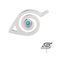 Titanium Threadless Naruto Shippuden Hidden Leaf Village Logo Bezel Set Aqua Gem Top