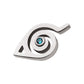 Titanium Threadless Naruto Shippuden Hidden Leaf Village Logo Bezel Set Aqua Gem Top