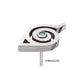 Titanium Threadless Naruto Shippuden Hidden Leaf Village Logo Bezel Set Aqua Gem Top