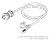 HOSPITAL GRADE POWER CORD (15A @ 125VAC, RIGHT ANGLE, 8 ft.)