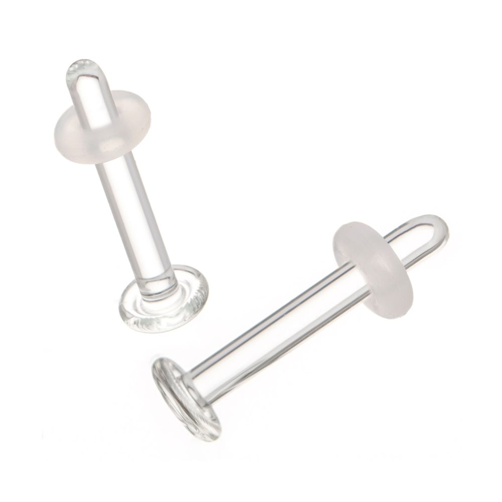 Glass Labret Retainer with Clear Silicone O-Ring