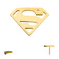 24kt Gold PVD Titanium Threadless DC Comics Superman Logo Top