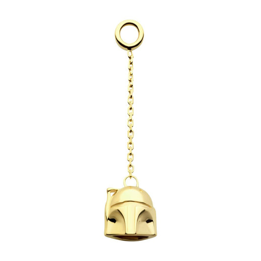 14Kt Yellow Gold Star Wars Boba Fett Dangle Charm