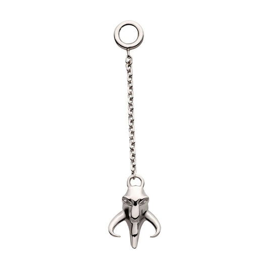 14Kt White Gold Star Wars The Mandalorian Mythosaur Dangle Charm