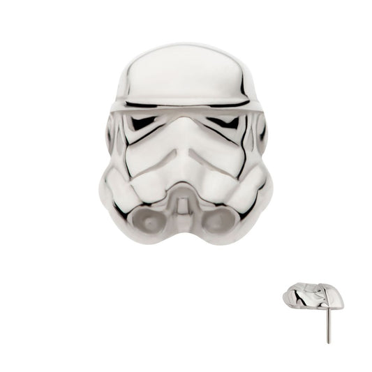 14Kt White Gold Star Wars Storm Trooper Threadless Top