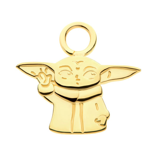 14Kt Yellow Gold Star Wars Grogu The Mandalorian Baby Yoda Charm