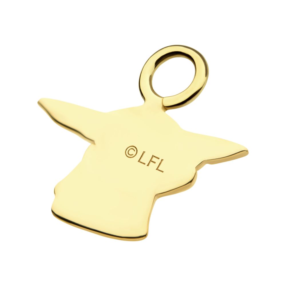 14Kt Yellow Gold Star Wars Grogu The Mandalorian Baby Yoda Charm