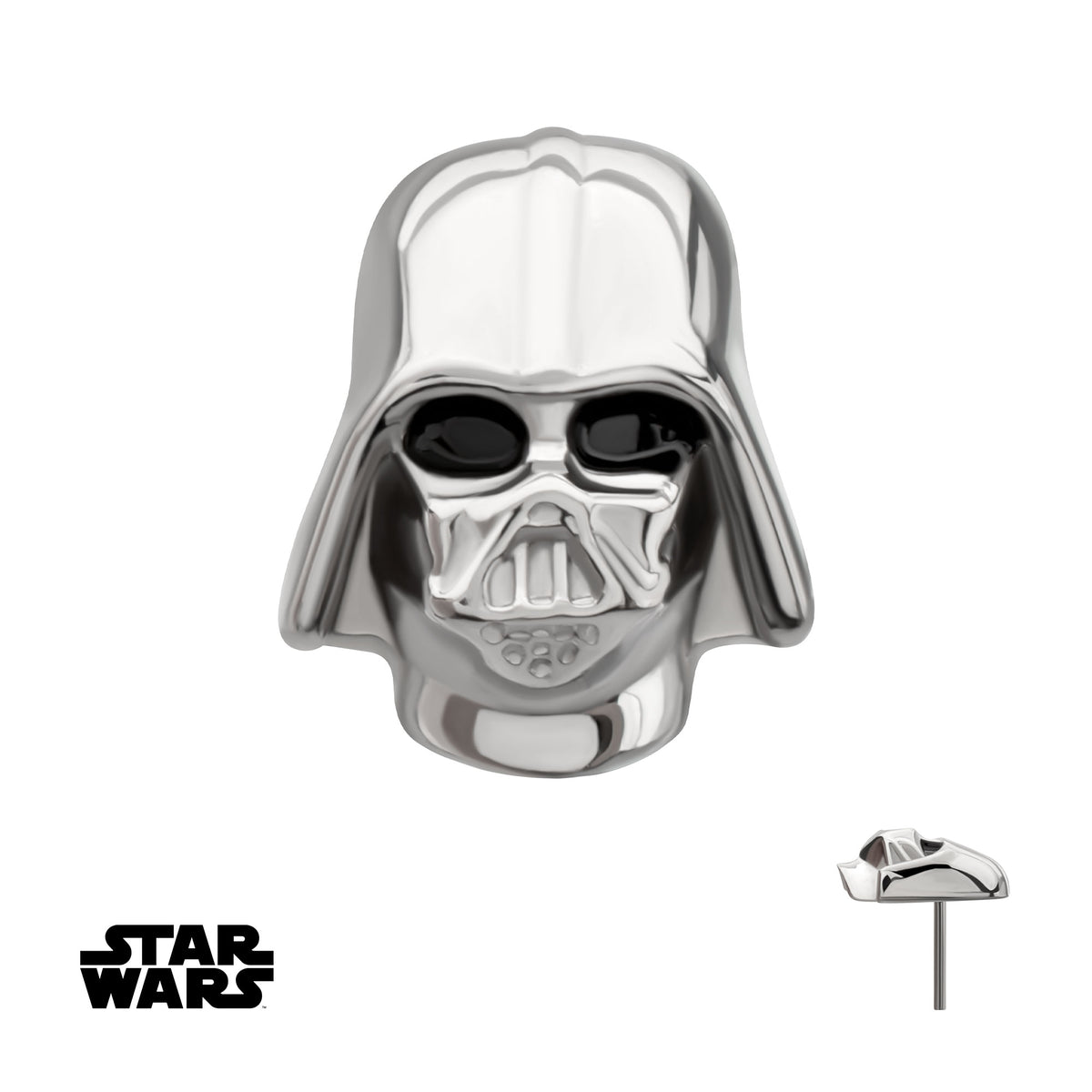 Titanium Threadless Star Wars Flat Back 3D Darth Vader Top