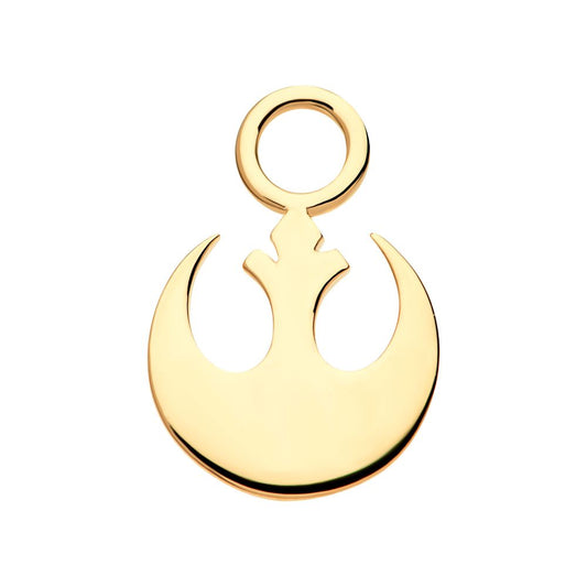 14Kt Yellow Gold Star Wars Rebel Symbol Earrings Charm