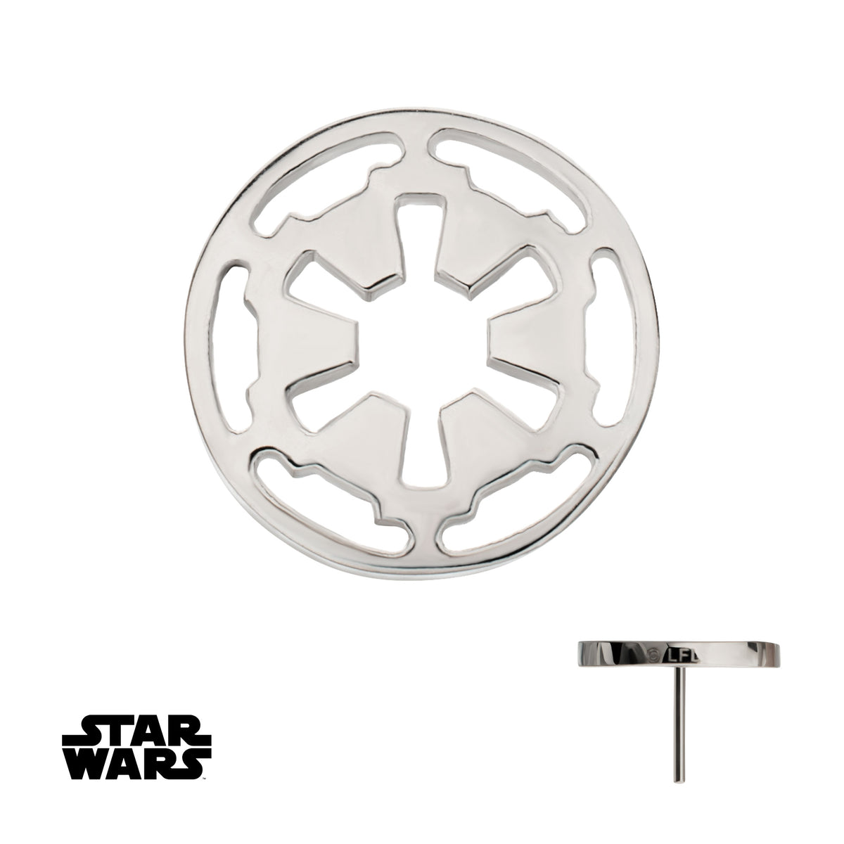 Titanium Threadless Star Wars Imperial COG Logo Top
