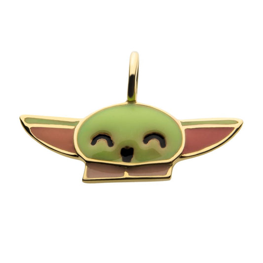 14Kt Gold with Enamel Star Wars Grogu The Child Charm