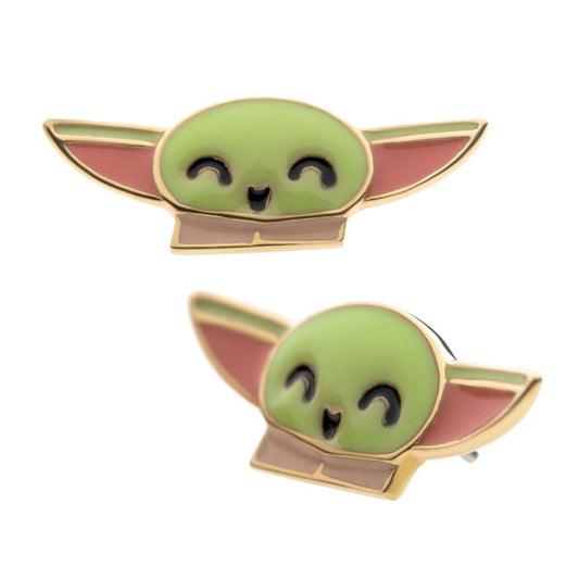 14Kt Gold Threadless with Enamel Star Wars Grogu The Child Top