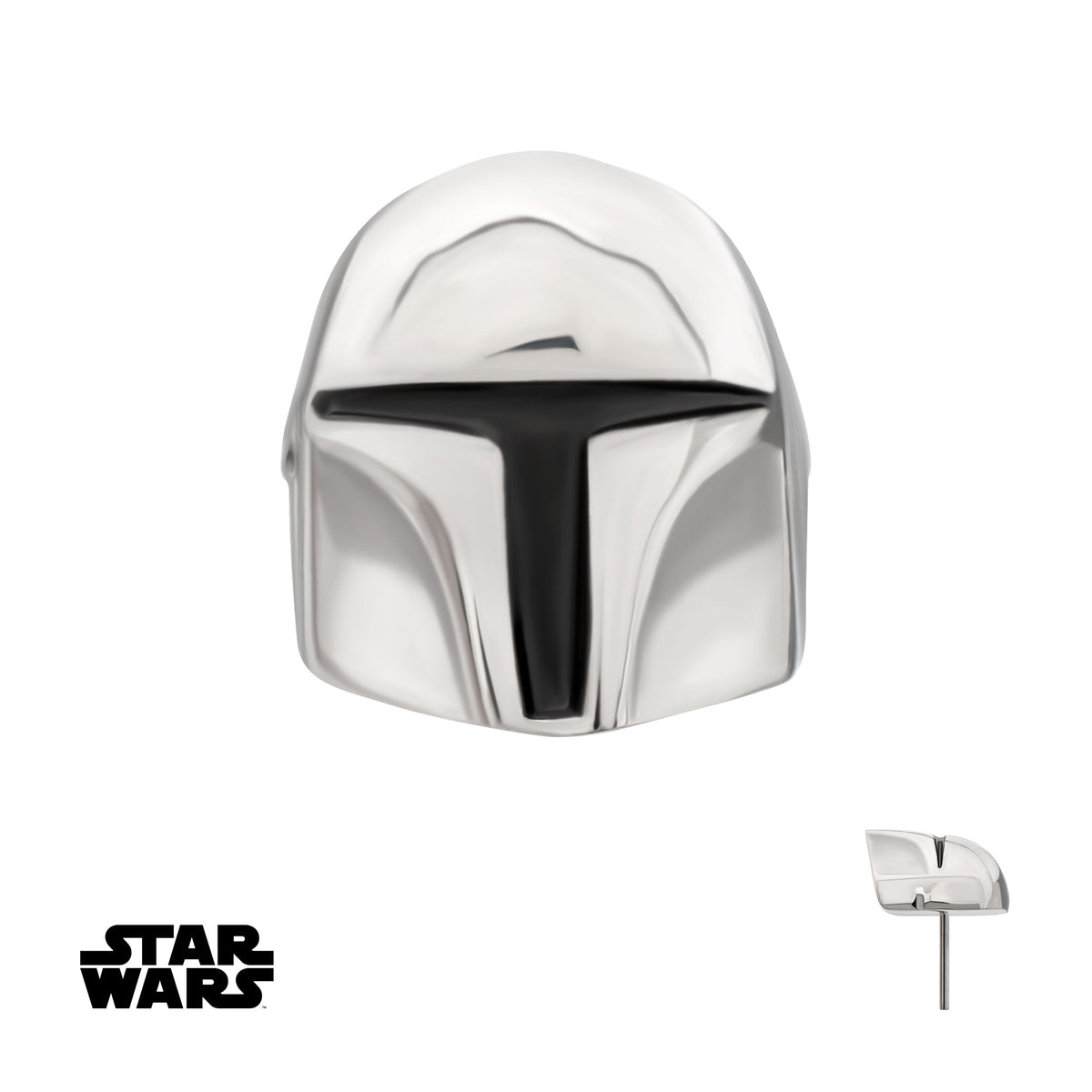 Titanium Threadless Star Wars Flat Back 3D The Mandalorian Top