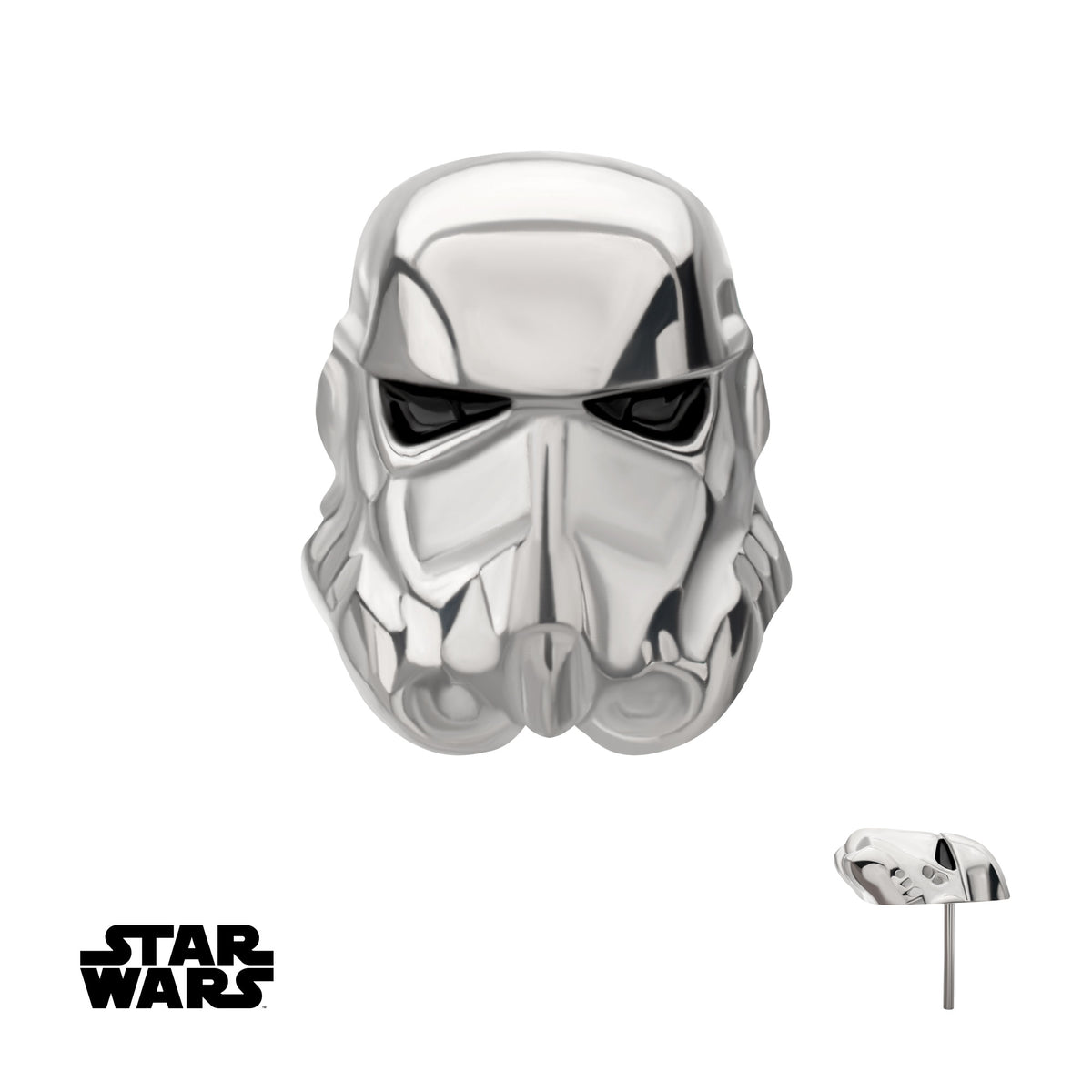 Titanium Threadless Star Wars Flat Back 3D Stormtrooper Top