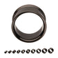 Black PVD titanium internally threaded double flare tunnel.