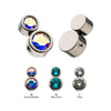 Titanium 2-Bezel Set Swarovski Crystal Cluster Dimple Bead