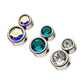 Titanium 2-Bezel Set Swarovski Crystal Cluster Dimple Bead