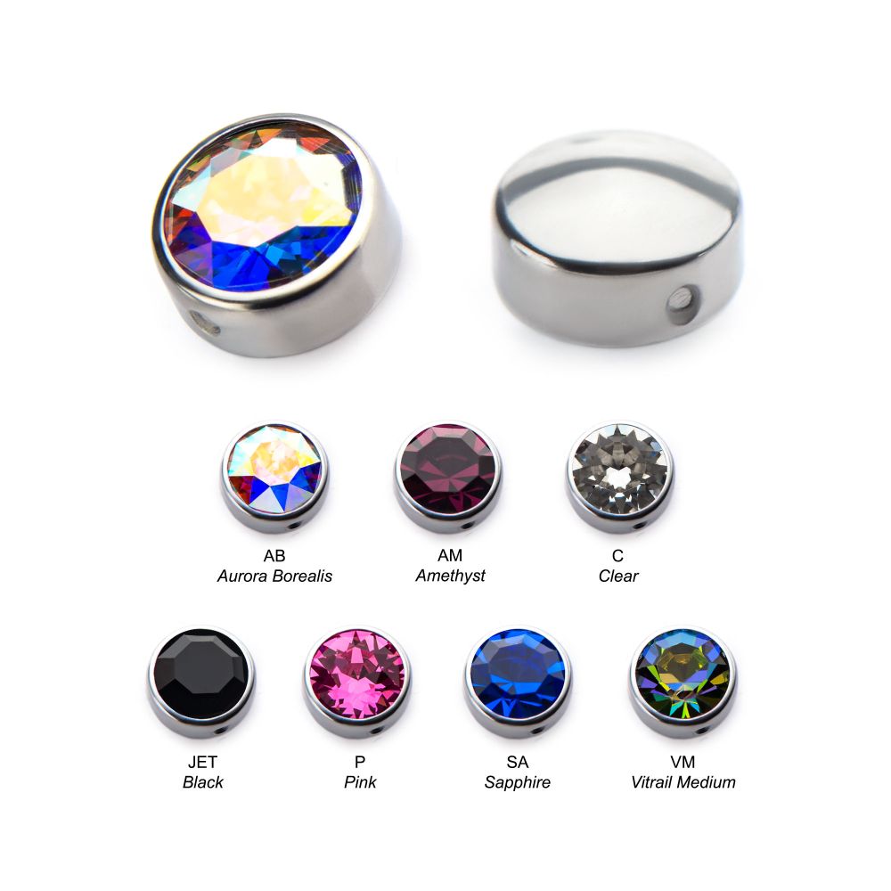 Titanium Bezel Set Preciosa Crystal Replacement Dimple Beads