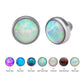 14g Titanium Internally Threaded Bezel Set Synthetic Opal Disc