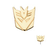 14Kt Yellow Gold Transformers Decepticon Logo Threadless Top