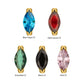 24KT Gold PVD Titanium Threadless Double V-Prong 3mm Marquise CZ Gem Top