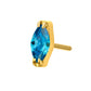 24KT Gold PVD Titanium Threadless Double V-Prong 3mm Marquise CZ Gem Top