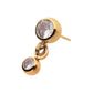 24Kt Gold PVD Titanium Threadless Double Bezel Set CZ Dangle Top