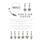 Titanium Internally Threaded with Tri Bead Bezel Set CZ Cluster Navel Curve
