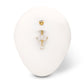 24kt Gold PVD Titanium Internally Threaded Triple Marquise Gem Fan Navel with Floating Teardrop Gem Dangle