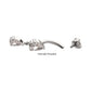 Titanium Internally Threaded Double Dangle Prong Set Teardrop Gem Navel