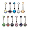 Titanium Internally Threaded Double Bezel Round with Smooth Rounded Back & Fixed Bottom Navel