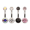 Titanium Internally Threaded Double Bezel Round with Smooth Rounded Back & Fixed Bottom Navel