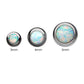 Titanium Internally Threaded Bezel Set White Opal Ball Top