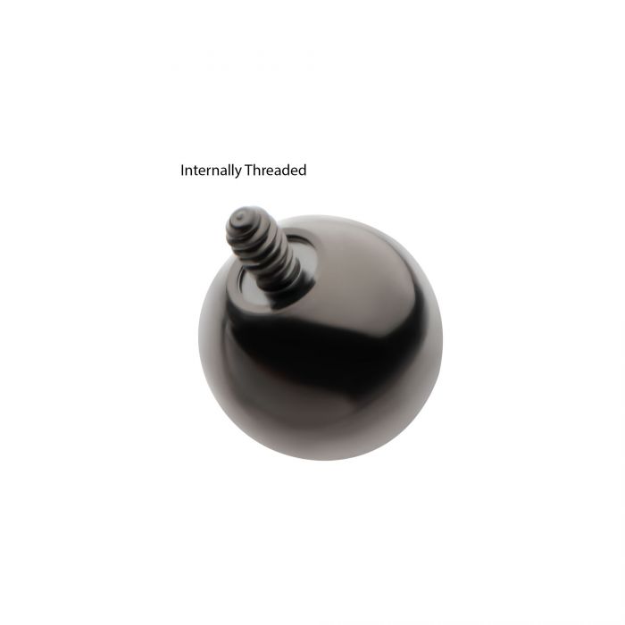 Black PVD Titanium Internally Threaded Ball Top