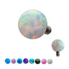 14g Titanium Internally Threaded with Synthetic Opal Ball Top