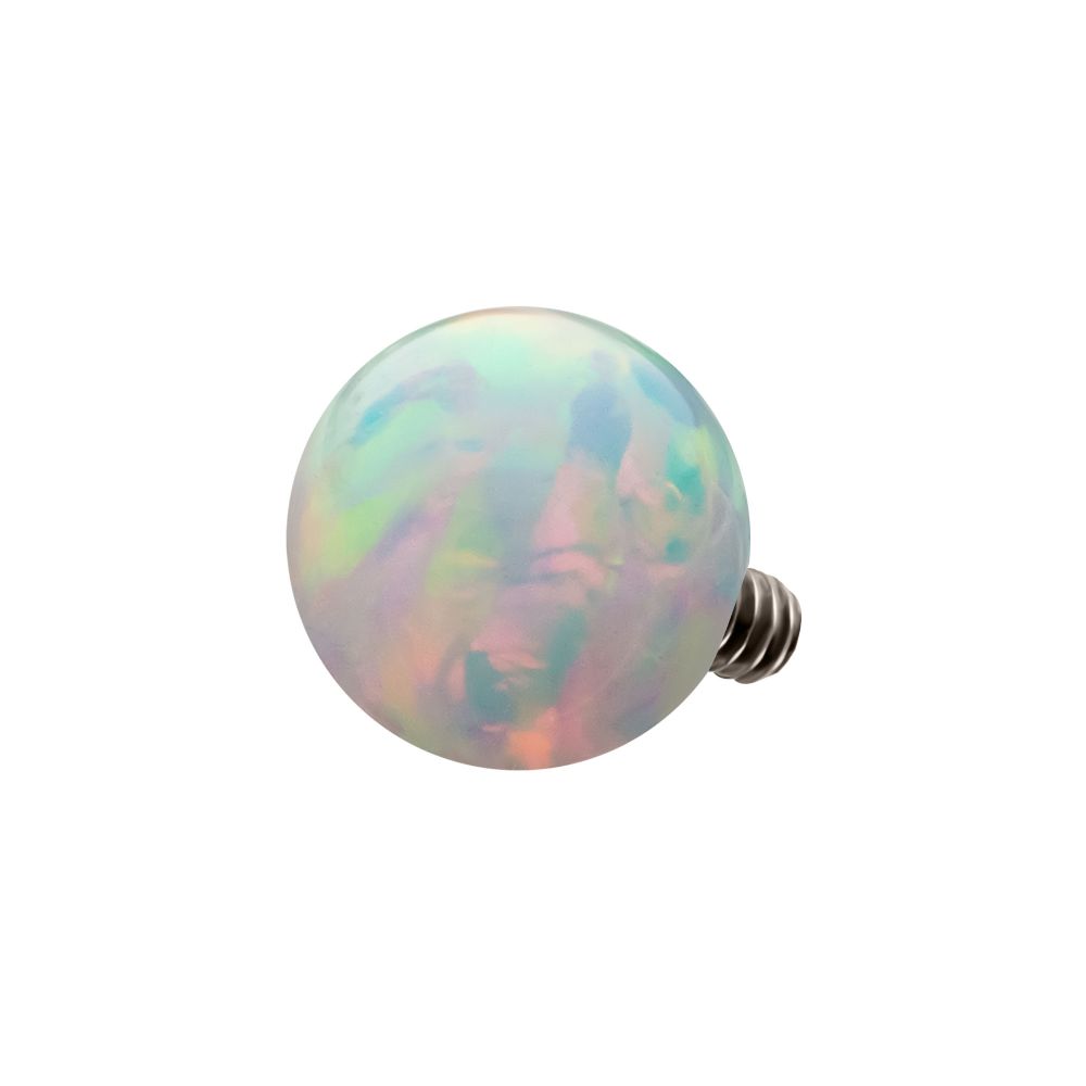 16g Titanium Internally Threaded with Synthetic Opal Ball Top