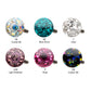 16g Titanium Internally Threaded Tiffany Ball Top with Genuine Preciosa Crystals